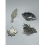 FOUR SILVER BROOCHES