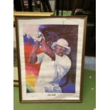 A CLIVE LLOYD 'THE BIG CAT' SIGNED PRINT - NO PROVENANCE, 46CM X 61CM