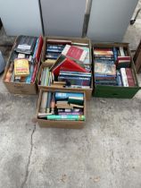 A LARGE ASSORTMENT OF BOOKS TO INCLUDE CAR MANUALS AND NOVELS ETC