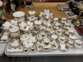 A VERY LARGE COLLECTION OF ROYAL ALBERT OLD COUNTRY ROSES TO INCLUDE TRIOS, JUGS, SUGAR BOWLS,