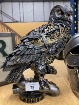 A STEAM PUNK STYLE OWL FIGURE