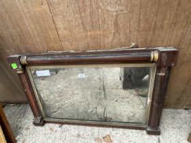 A 19TH CENTURY STYLE ROSEWOOD WALL MIRROR
