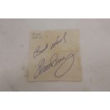 THREE ELVIS PRESLEY AUTOGRAPHS, ONE PURCHASED FROM SONNY WEST, ELVIS' FRIEND AND BODYGUARD IN THE