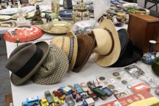 EIGHT MEN'S TRILBY HATS, FEDORA'S ETC.,