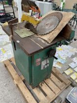 A HEAVY DUTY MULTICO TABLE SAW, WITH SPARE CUTTING DISCS