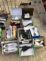 TEN PAIRS OF AS NEW AND BOXED SPORTS BOOTS AND TRAINERS