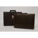 TWO VINTAGE LEATHER BRIEFCASES