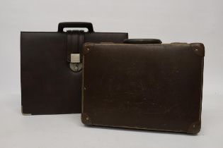 TWO VINTAGE LEATHER BRIEFCASES