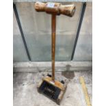 A VINTAGE WOODEN BOOT BRUSH WITH 'LORD ROBERTS WORKSHOP' PLAQUE