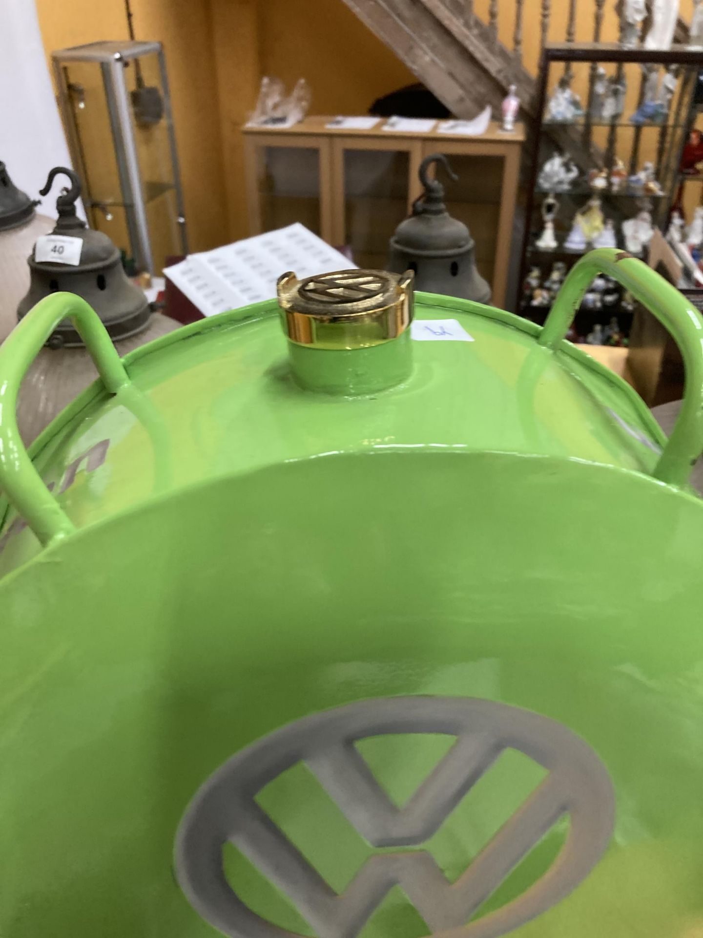 A GREEN VOLKSWAGEN FUEL CAN WITH BRASS STOPPER - Image 2 of 3
