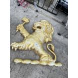 A MOULDED PLASTIC LION WALL PLAQUE