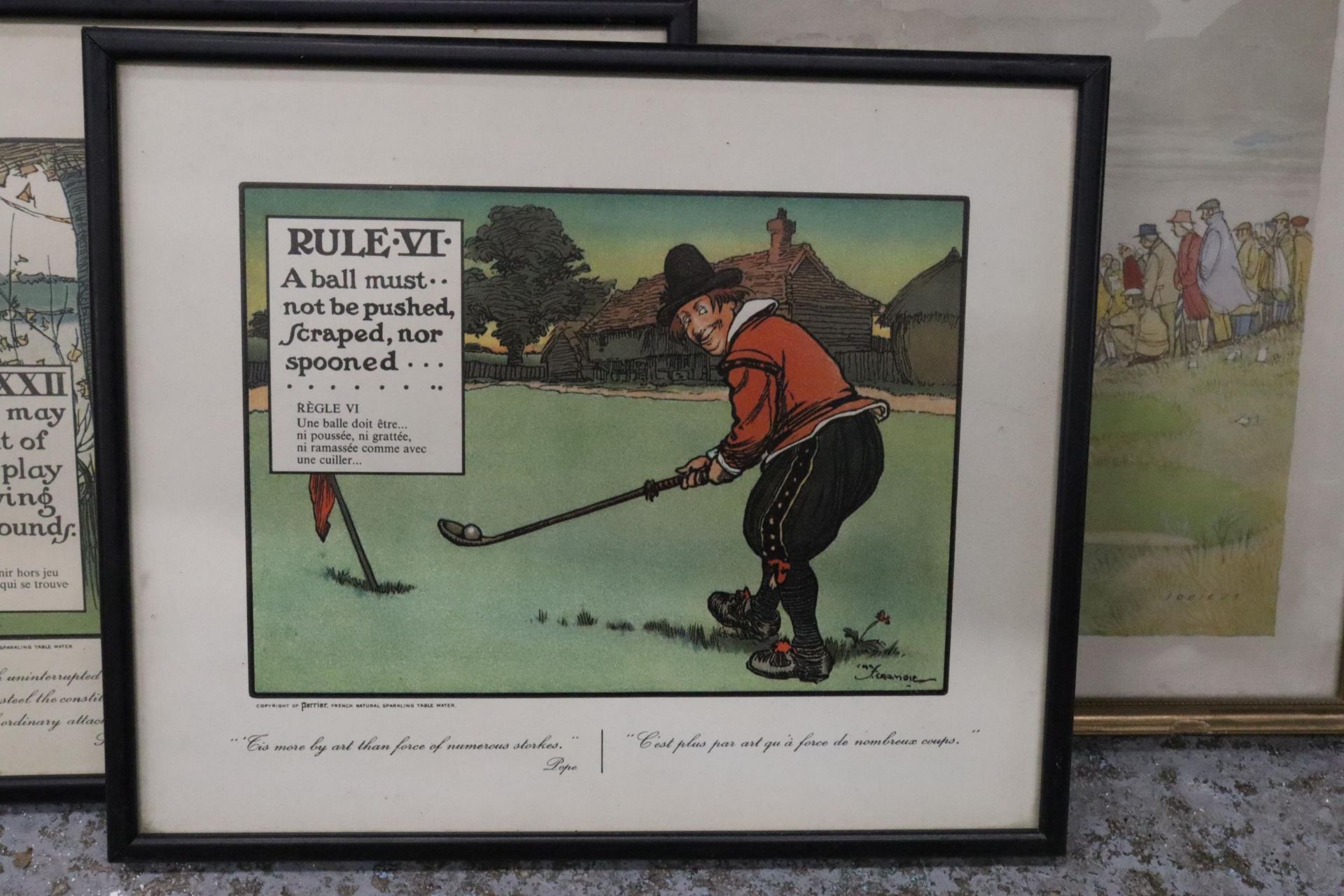 FIVE FRAMED GOLFING PRINTS TO INCLUDE THREE HUMOROUS ONES - Image 3 of 6