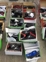 TEN PAIRS OF AS NEW AND BOXED SPORTS BOOTS AND TRAINERS