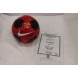 A MANCHESTER UNITED FOOTBALL, SIGNED BY THE MEMBERS OF THE 1ST TEAM SQUAD 2005-2006, WITH