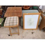 THREE VARIOUS STOOLS AND A WHINNIE THE POOH PRINT