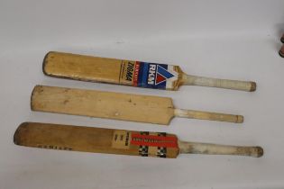 THREE CRICKET BATDS TO INCLUDE A GRAY NICHOLLS OPTIMUM 500 STRIKE, A RKM RAJDOOT ZIGMA, ETC