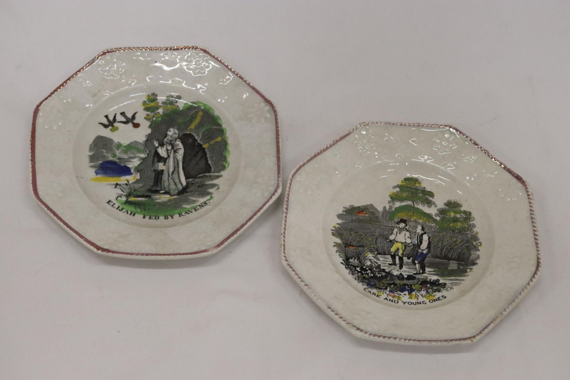 TWO 19TH CENTURY PEARL WARE CHILD'S PLATES