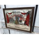 A VINTAGE STYLE BELLS WHISKEY ADVERTISING MIRROR