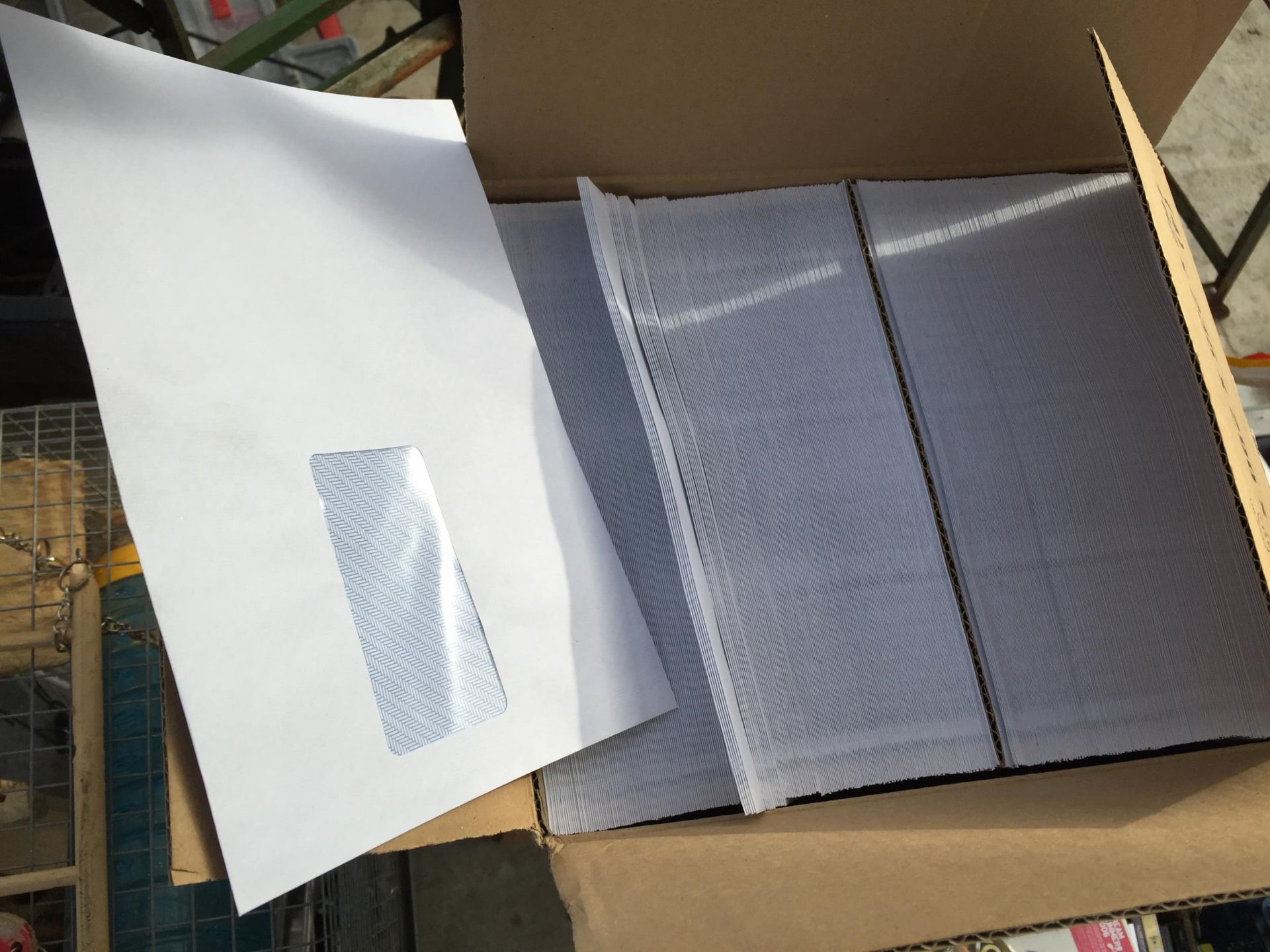 FIVE BOXES OF NEW WHITE ENVELOPES (500 PER BOX) - Image 3 of 3