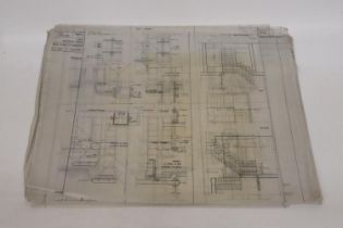 A PORTFOLIO CONTAINING A NUMBER OF PLANS, DRAWINGS AND LITERATURE FOR BUILDING WORKS TO INCLUDE