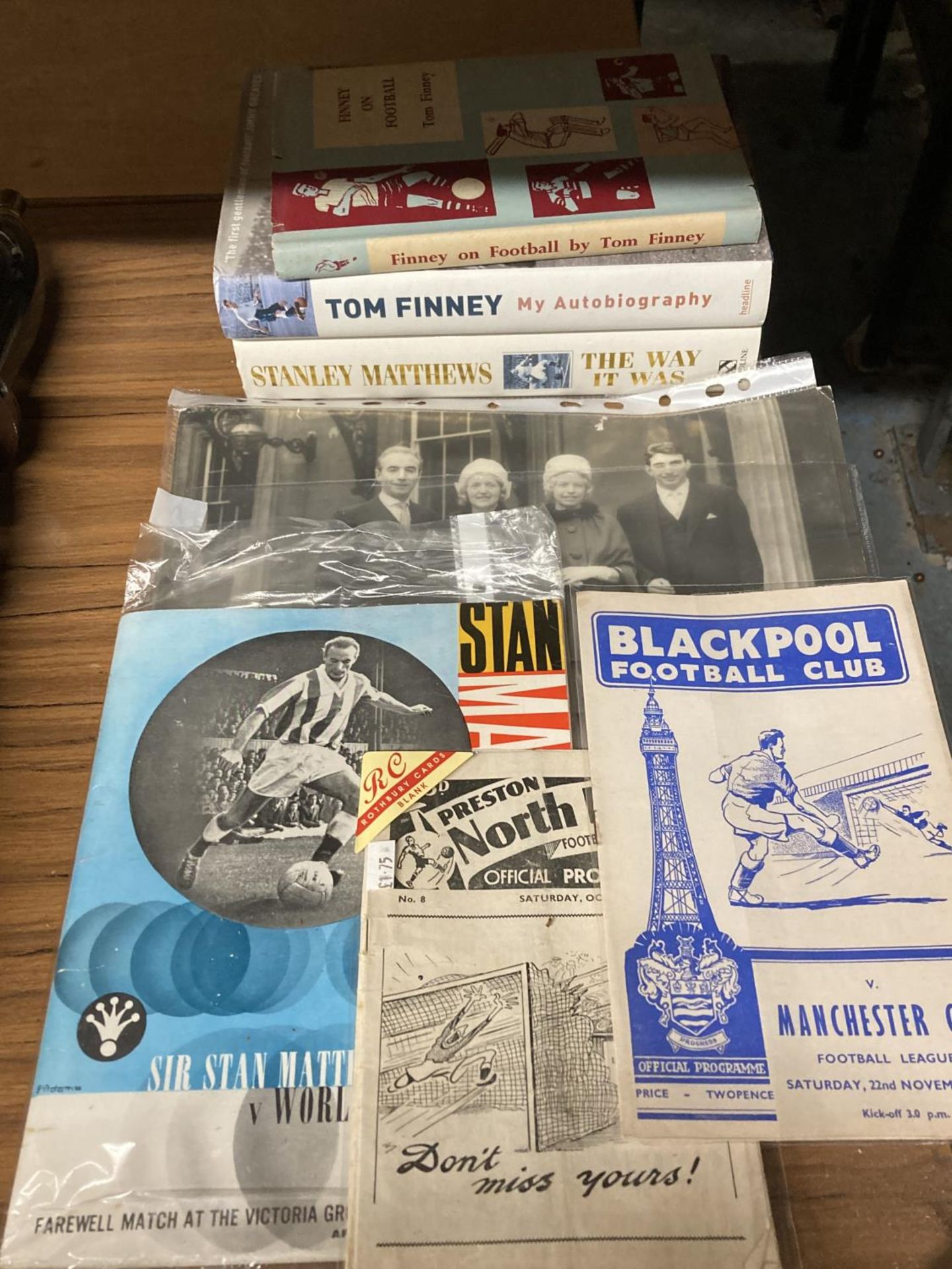 A COLLECTION OF TOM FINNEY AND STANLEY MATTHEWS MEMORABILIA