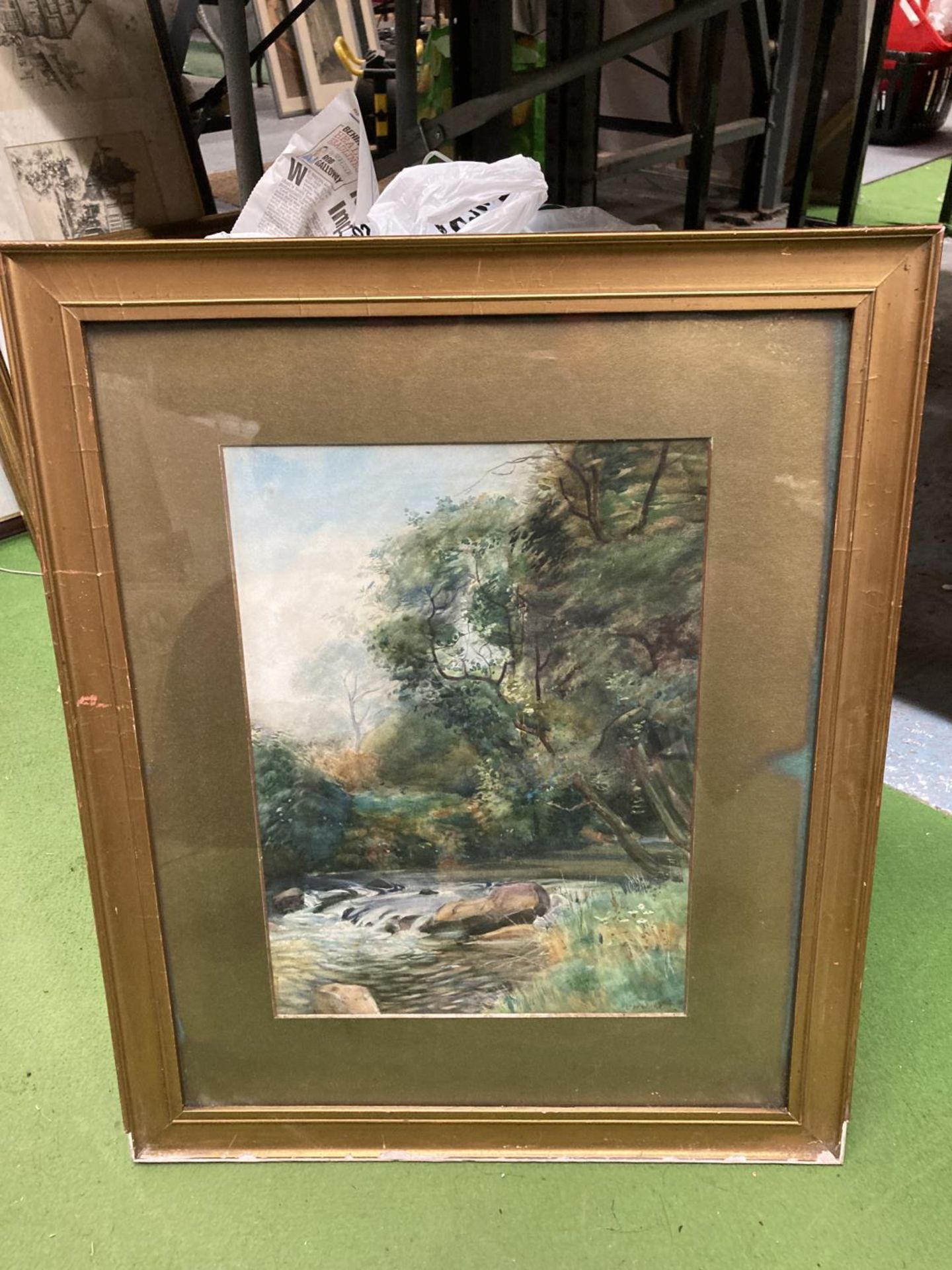 A FRAMED WATER COLOUR IN THE SHEAF SHEFFIELD BY C H WARR 57CM X 46CM