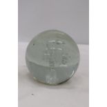 A LARGE VINTAGE GLASS DUMP PAPERWEIGHT