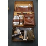 TWO GENTLEMEN'S GROOMING KITS IN CASES