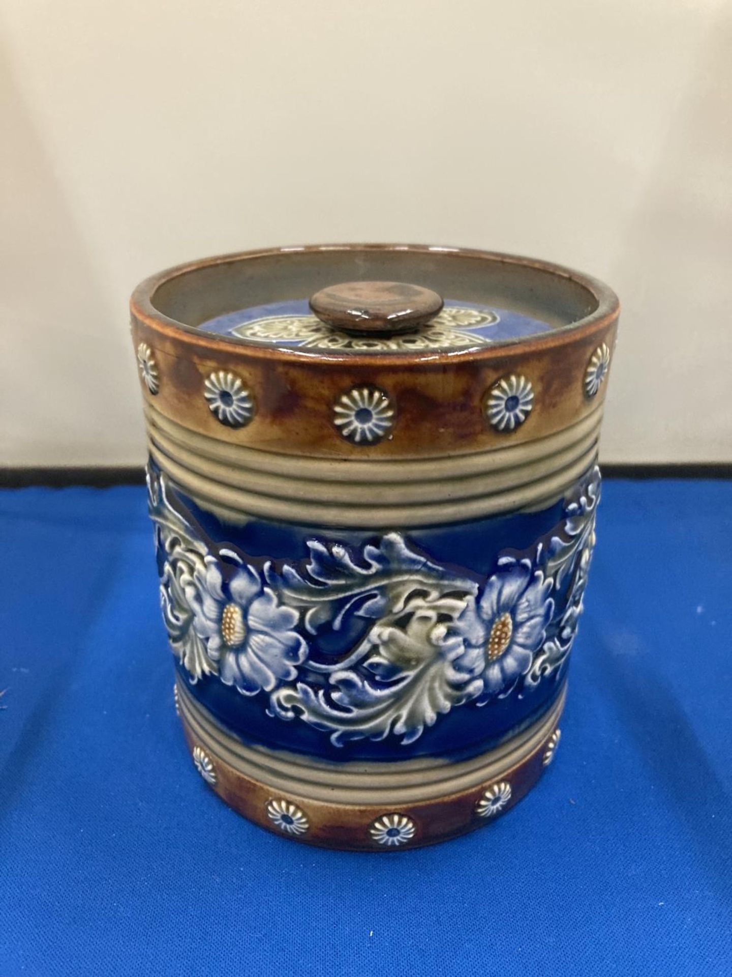 A DOULTON LAMBETH TOBACCO JAR