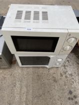 TWO WHITE MICROWAVE OVENS TO INCLUDE A DAEWOO