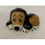 A LORNA BAILEY HAND PAINTED AND SIGNED DOZY DOG