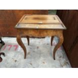 A VICTORIAN WALNUT MARQUETRY PLANTER WITH APPLIED GILT METAL DECORATION AND HANDLES WITH REMOVABLE