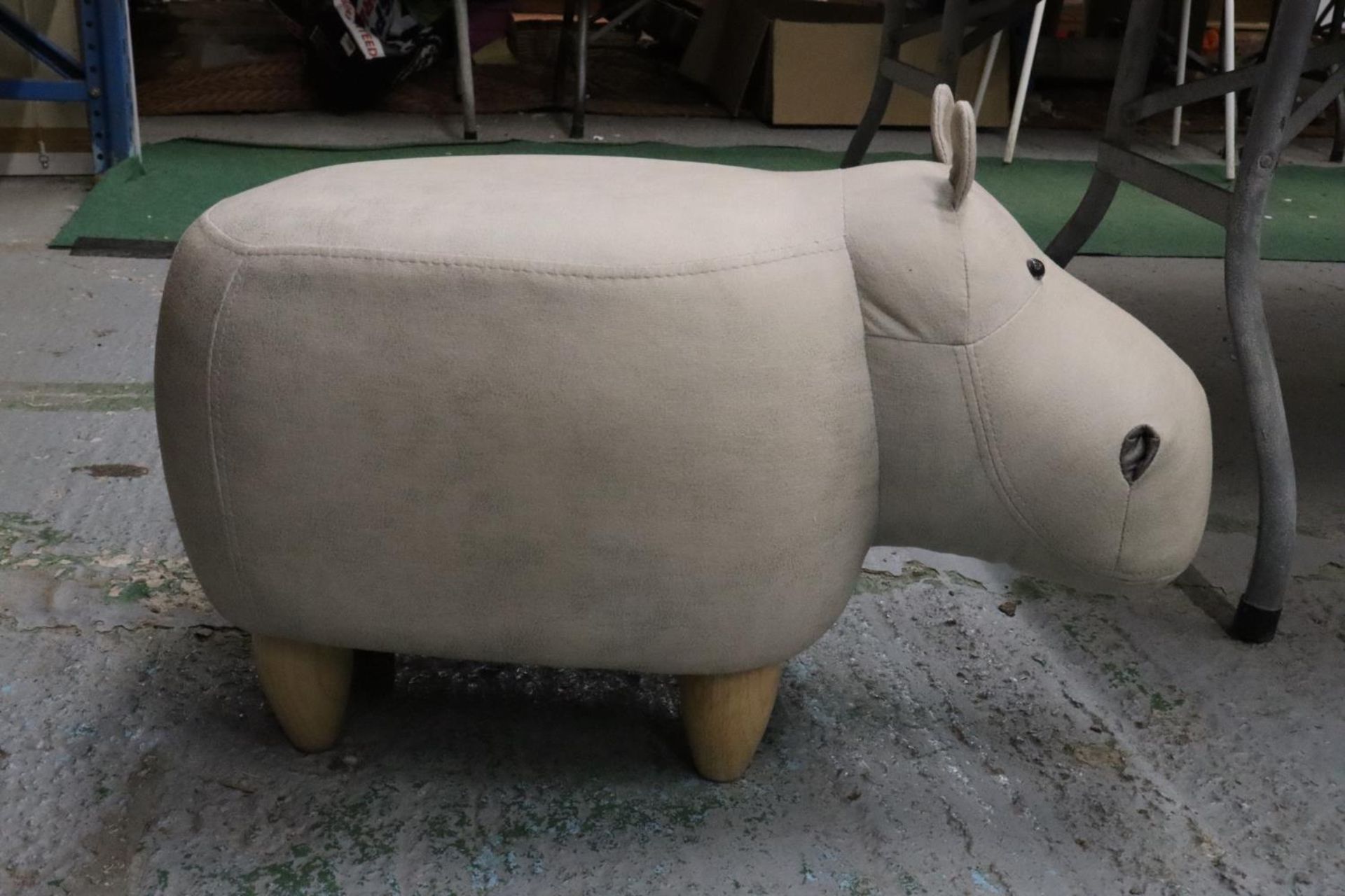 A HIPPOPOTAMUS FOOTSTOOL - AS NEW - Image 2 of 4