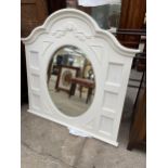 A WHITE HOLLAND HOUSE OVERMANTEL MIRROR. 44" WIDE