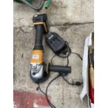 A BATTERY POWERED JCB ANGLE GRINDER WITH CHARGER