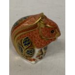 A ROYAL CROWN DERBY SQUIRREL WITH GOLD COLOURED STOPPER