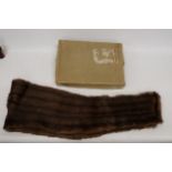 A VINTAGE 1940'S FUR STOLE, BOXED