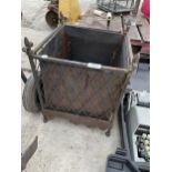 A SQUARE METAL PLANTER WITH LINER