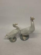 TWO DUCK FIGURES TO INCLUDE A LLADRO AND A NAO