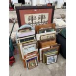 A LARGE ASSORTMENT OF FRAMED PICTURES AND PRINTS
