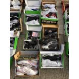 TEN PAIRS OF AS NEW AND BOXED SPORTS BOOTS AND TRAINERS