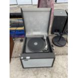 A HACKER PORTABLE RECORD PLAYER WITH GARRARD DECK