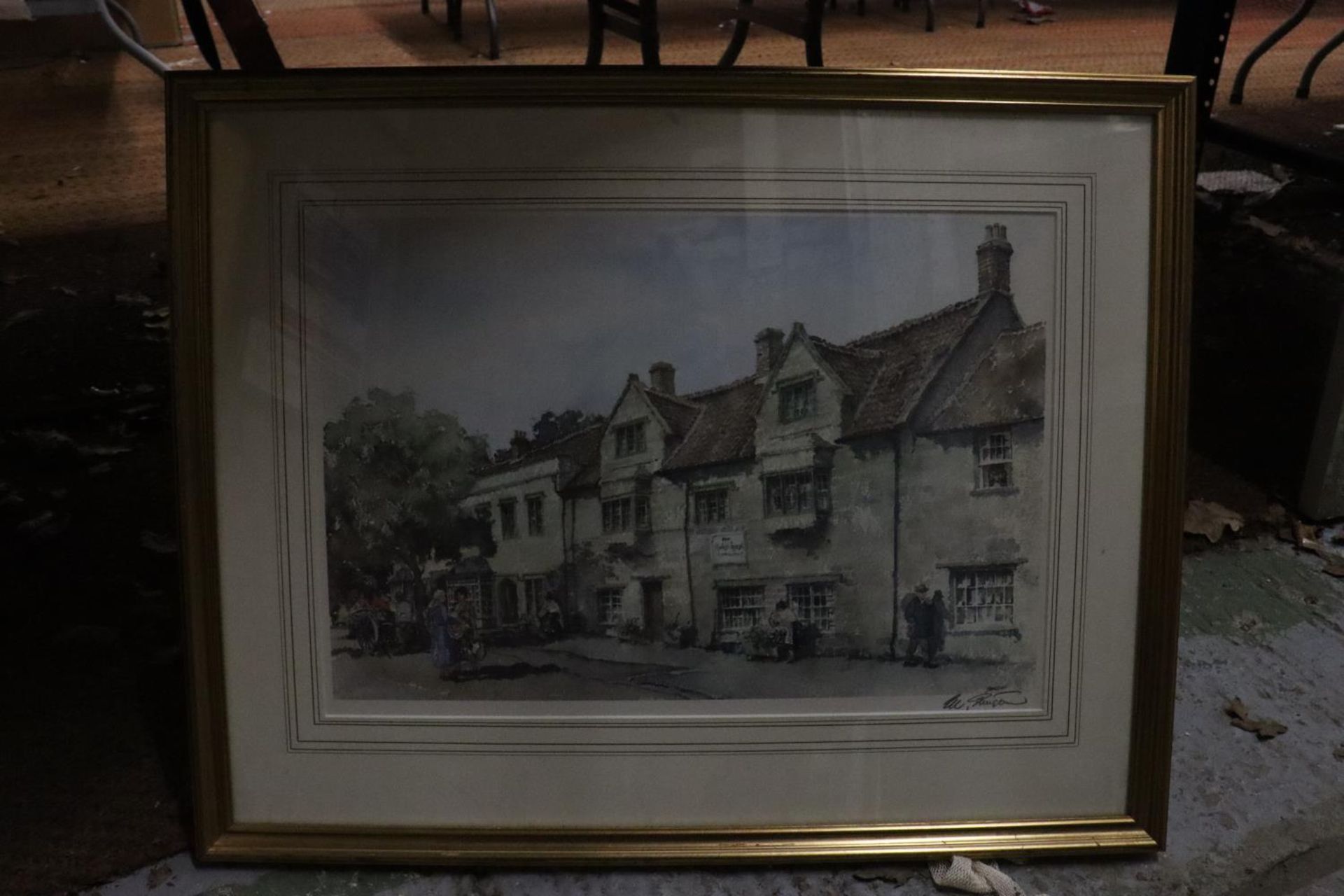 A FRAMED PRINT OF THE MARKET HOUSE BY E R STURGEON