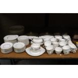 A LARGE QUANTITY OF ROYAL DOULTON FAIFAX TO INCLUDE TRIOS, DINNER PLATES, GRAVY BOAT AND DESERT