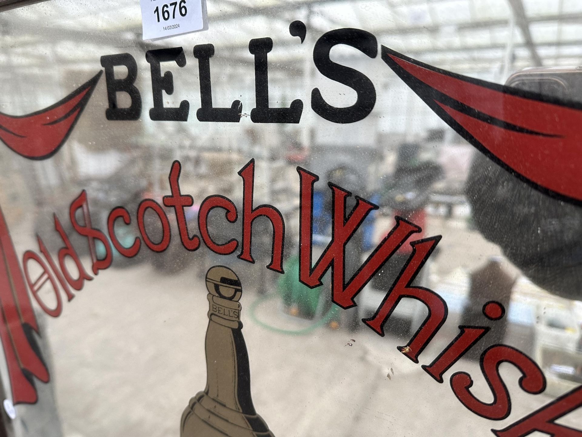A VINTAGE STYLE BELLS WHISKEY ADVERTISING MIRROR - Image 2 of 2