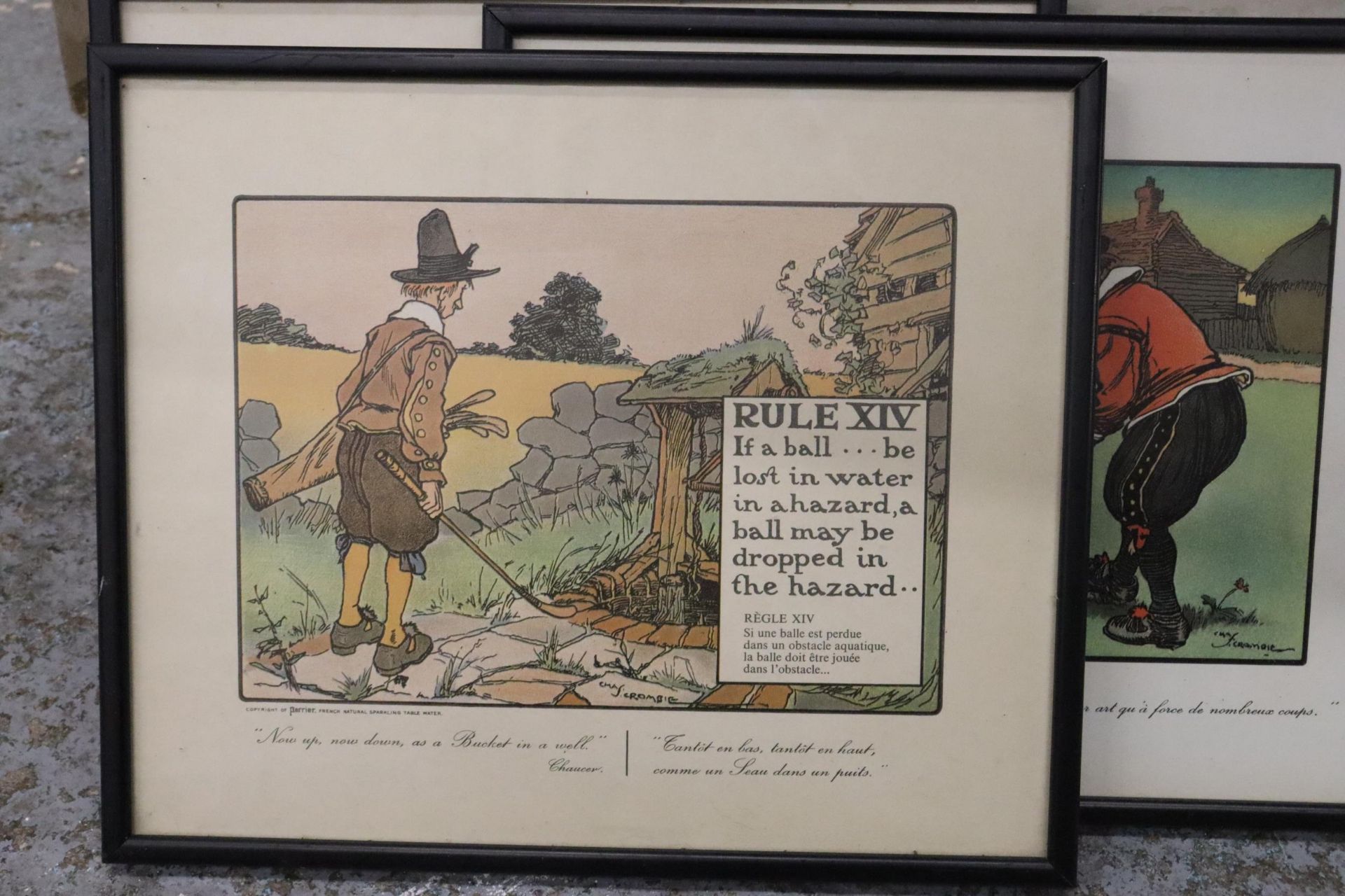 FIVE FRAMED GOLFING PRINTS TO INCLUDE THREE HUMOROUS ONES - Image 2 of 6