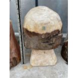 A TAODSTOOL CHANISAW CARVING (H:43CM)