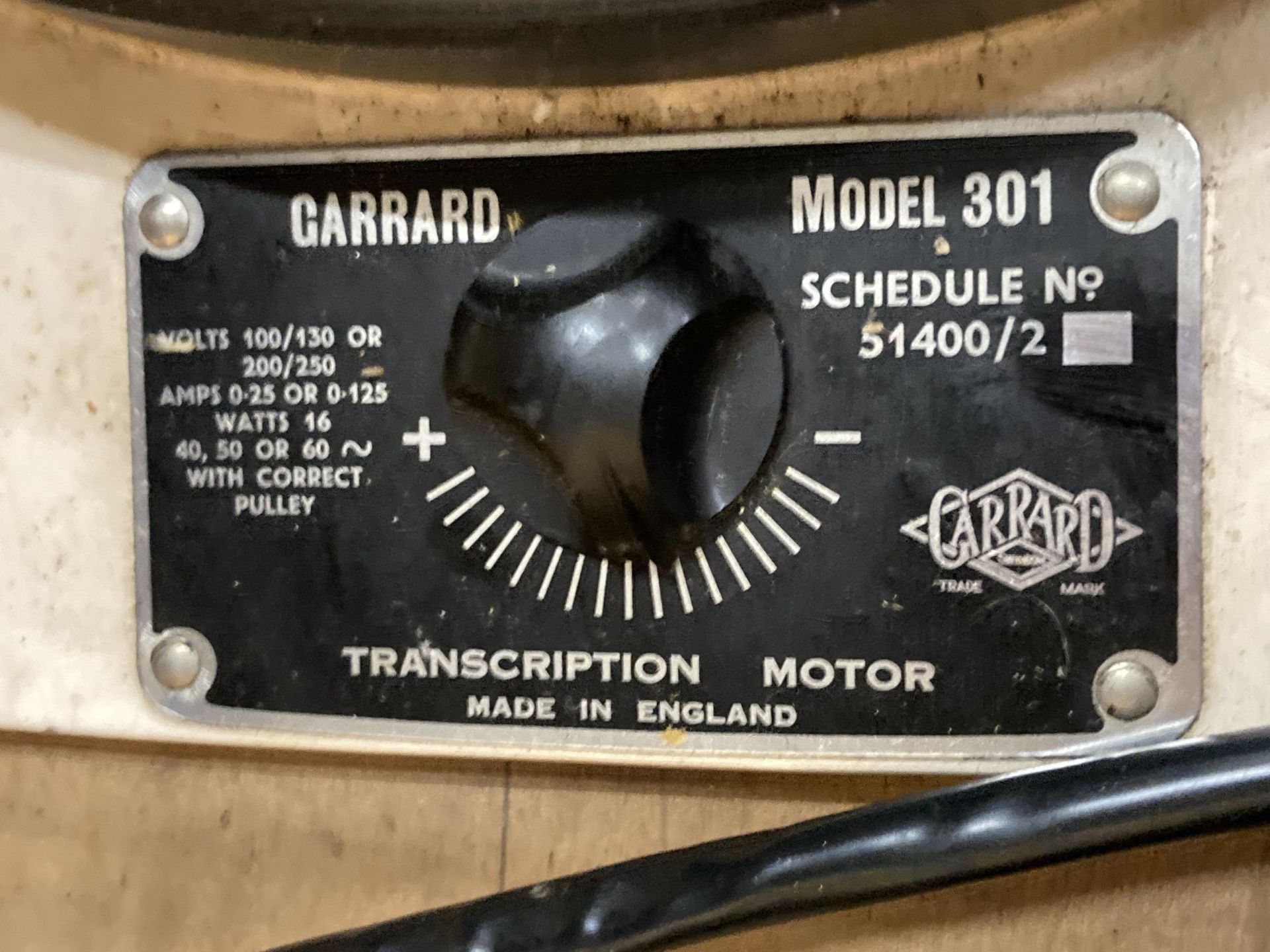 A GARRARD 301 TURNTABLE WITH INSTRUCTION, INSPECTION REPORT BOOK 3009 SME ARM, HEAD TYPE II IN - Image 11 of 14