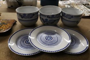 A QUANTITY OF CERAMICS DESIGNED BY PENNY LAI TO INCLUDE SIX BOWLS AND THREE PLATES