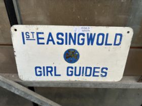 A VINTAGE METAL GIRL GUIDE EASINGWOLD SIGN